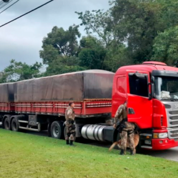 Caminhão roubado é recuperado em Braço do Norte Caminhão roubado é recuperado em Braço do Norte