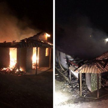 Agropecuária é destruída por incêndio durante a madrugada em Sangão