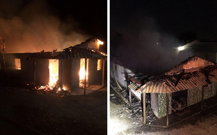 Agropecuária é destruída por incêndio durante a madrugada em Sangão