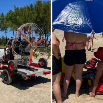 Acidente com parapente deixa duas pessoas feridas em Jaguaruna; VÍDEO