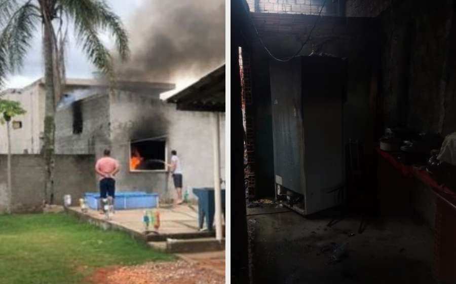 Residência é atingida por incêndio em Laguna