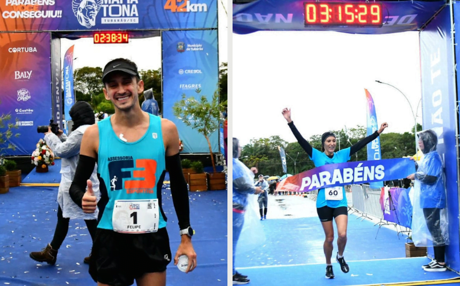 Felipe Costa e Juliana Uavnizack vencem 1ª Maratona de Tubarão