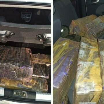 Carro com placas de Tubarão tenta atropelar policial e é flagrado com 284 kg de maconha; VÍDEO