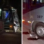 Jovem fica gravemente ferido após batida entre moto e ônibus