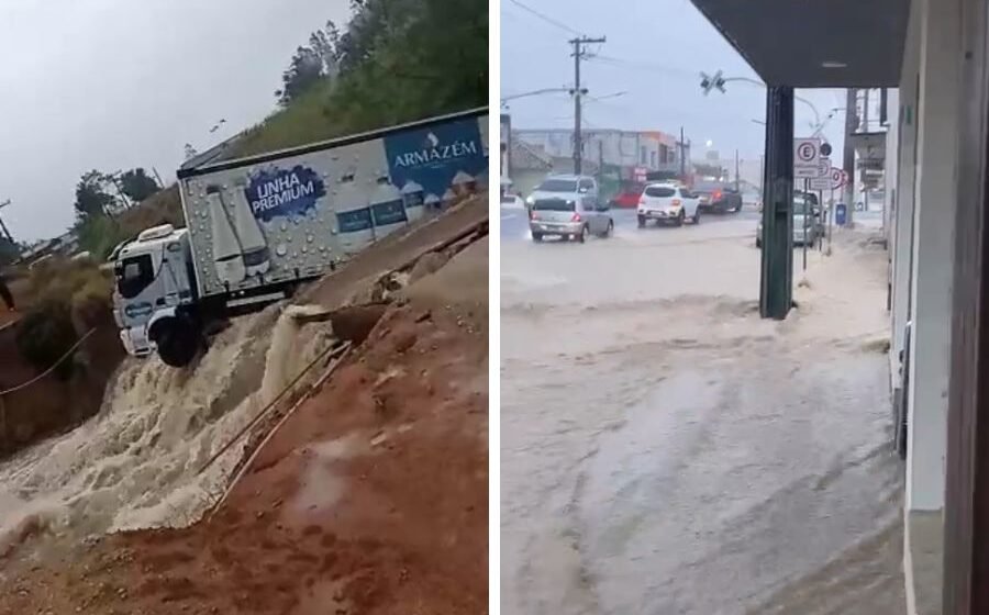 Chuvas causam alagamentos, queda de pontes e deslizamentos em cidades da região; FOTOS E VÍDEOS