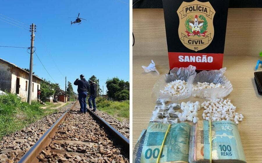 Dois homens são presos durante operação contra o tráfico de drogas em Sangão; VÍDEO