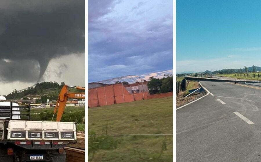 Defesa Civil apura passagem de tornado em Sangão e Jaguaruna; VÍDEOS E FOTOS