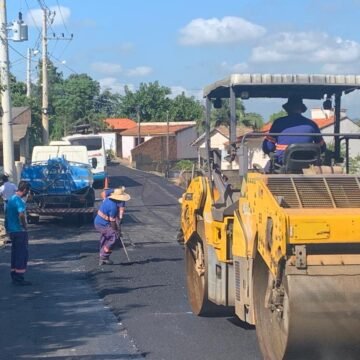 Pavimentação da Estrada geral de Congonhas está 90% concluída Pavimentação da Estrada geral de Congonhas está 90% concluída