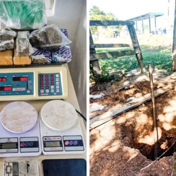 Drogas enterradas em estrebaria são apreendidas em Tubarão (VÍDEO)