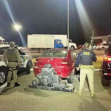 Operação conjunta resulta na apreensão de 151 quilos de maconha em carro na BR-101