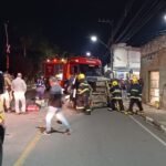 Motorista atropela ciclista e capota carro logo depois