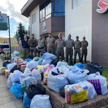 Unidades da PM da região entregam doações para vítimas do ciclone no RS