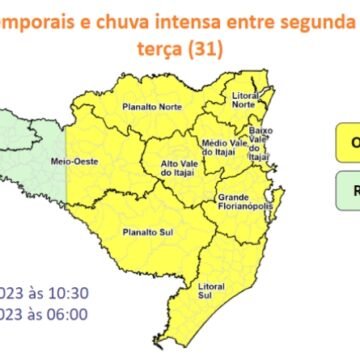 Início da semana será marcado por temporais e chuva intensa