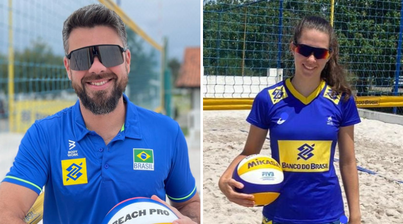 Técnico e atleta de vôlei de praia de Tubarão são convocados para treinamentos na Seleção Brasileira Feminina