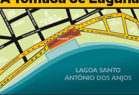 Trânsito e ponto de ônibus no Centro Histórico serão alterados para realização do espetáculo A Tomada de Laguna
