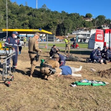 1º Simulado de Acidente de Trânsito em Gravatal prepara equipes para emergências reais
