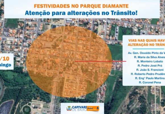 Trânsito terá alterações neste fim de semana devido a evento no Parque Diamante + Energia