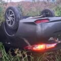 Motorista fica ferida após capotamento na SC-435 em Gravatal