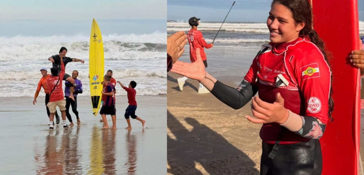 Praia do Cardoso recebe os melhores surfistas de ondas grandes do país