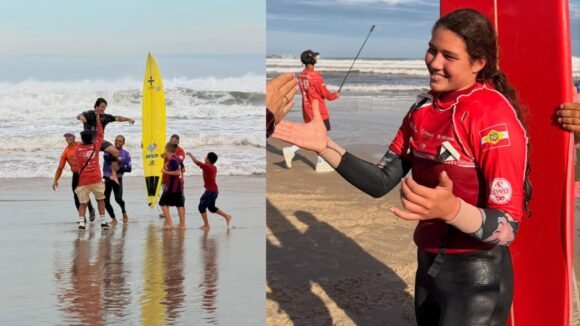 Praia do Cardoso recebe os melhores surfistas de ondas grandes do país