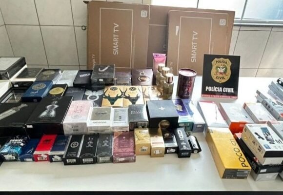 Jovem é preso com produtos contrabandeados e falsificados em Sangão